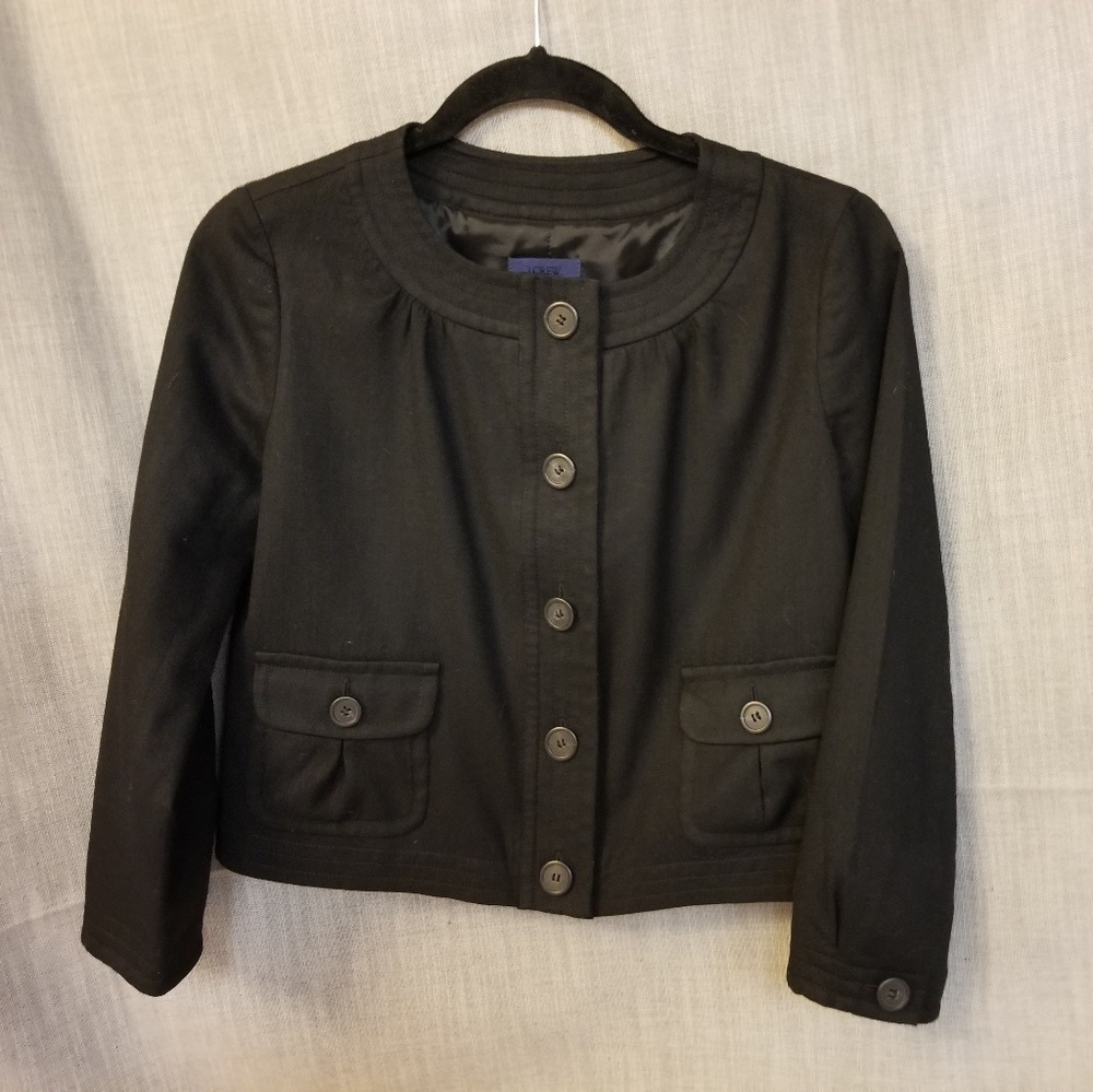 J Crew Suit jacket sz 4 Petite Black